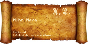 Muhr Mara névjegykártya